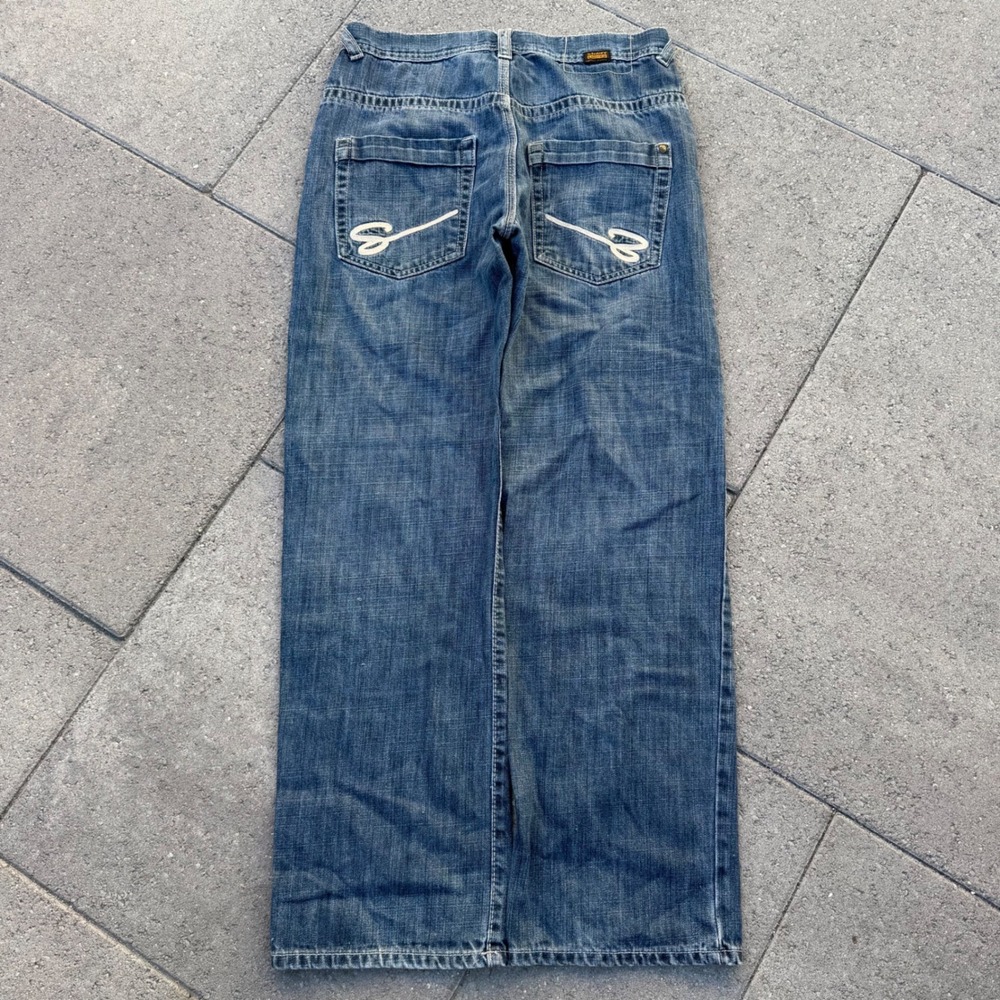 Shady Limited Vintage Baggy Y2K Denim Jeans Mens 30x32 Blue Embroidered Logo